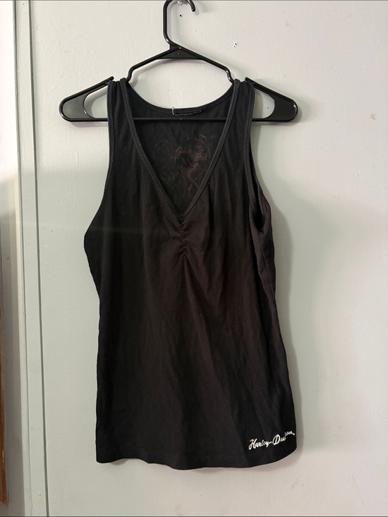 Harley-Davidson Tops - Harley-Davidson Black V-Neck Tank with Script Hem Logo